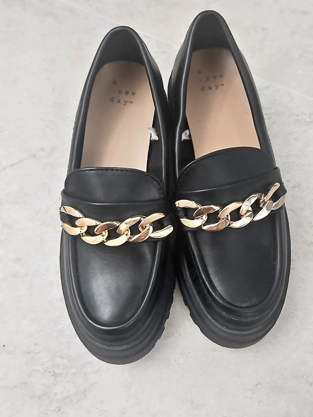A New Day Black Chain Loafers